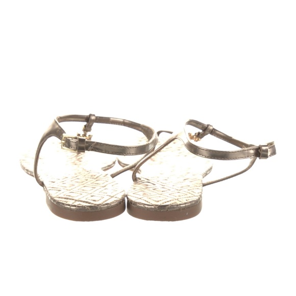 TORY BURCH PATENT LEATHER PRINTED T-STRAP SANDALS 🩴 - Picture 3 of 5